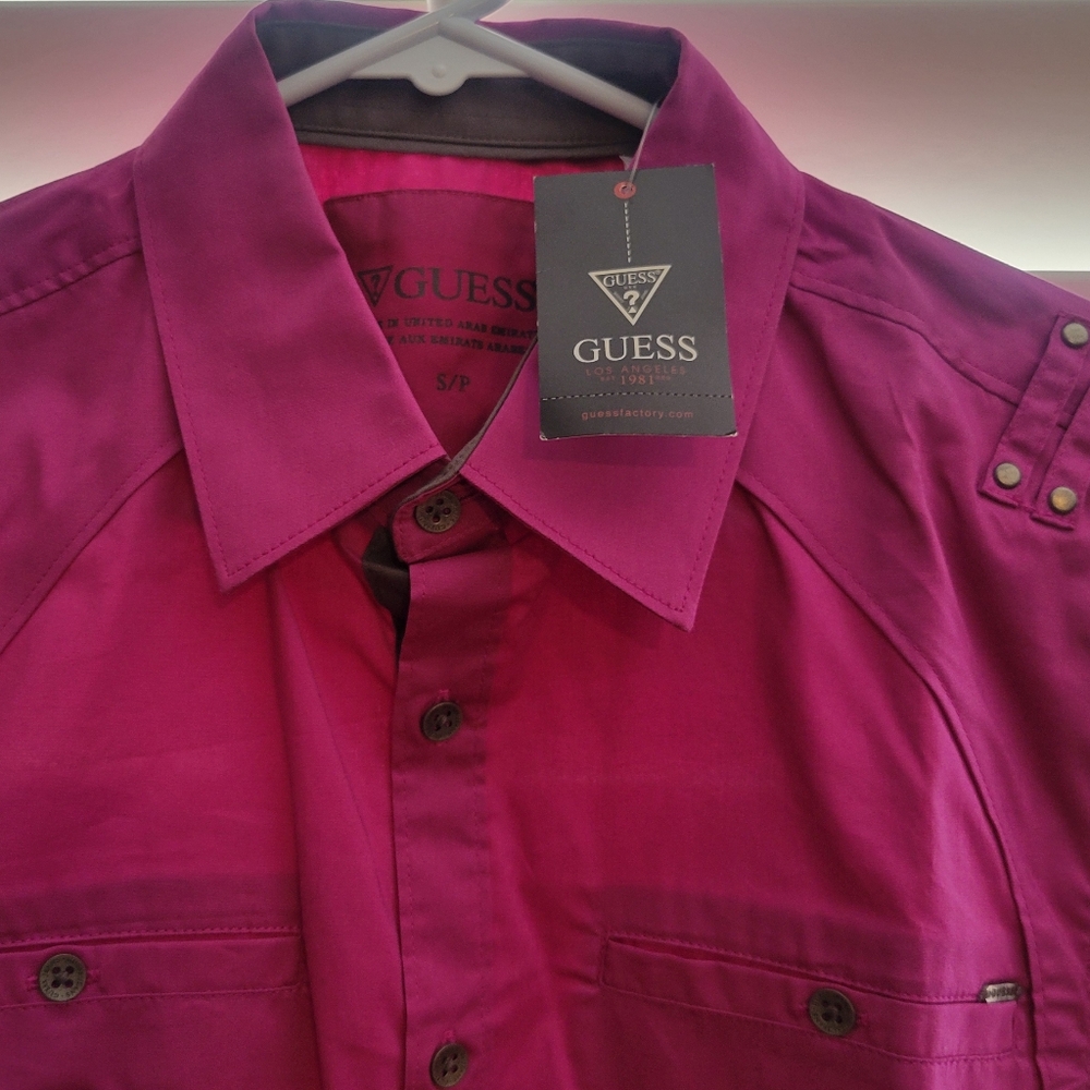Guess Fuchsia Button-Up Shirt